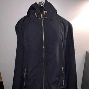 Black windbreaker